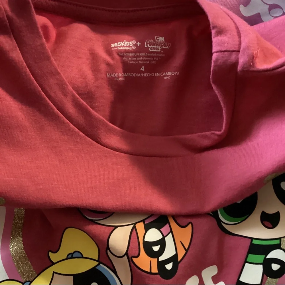 Girls Long Sleeve Powerpuff Heart Valentine’s Day Girls L/S Tee Pink NEW - Picture 3 of 5